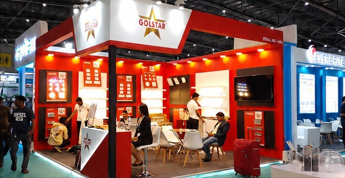 Golstar exhibition stall at LED Expo Mumbai, designed and built by Story Design