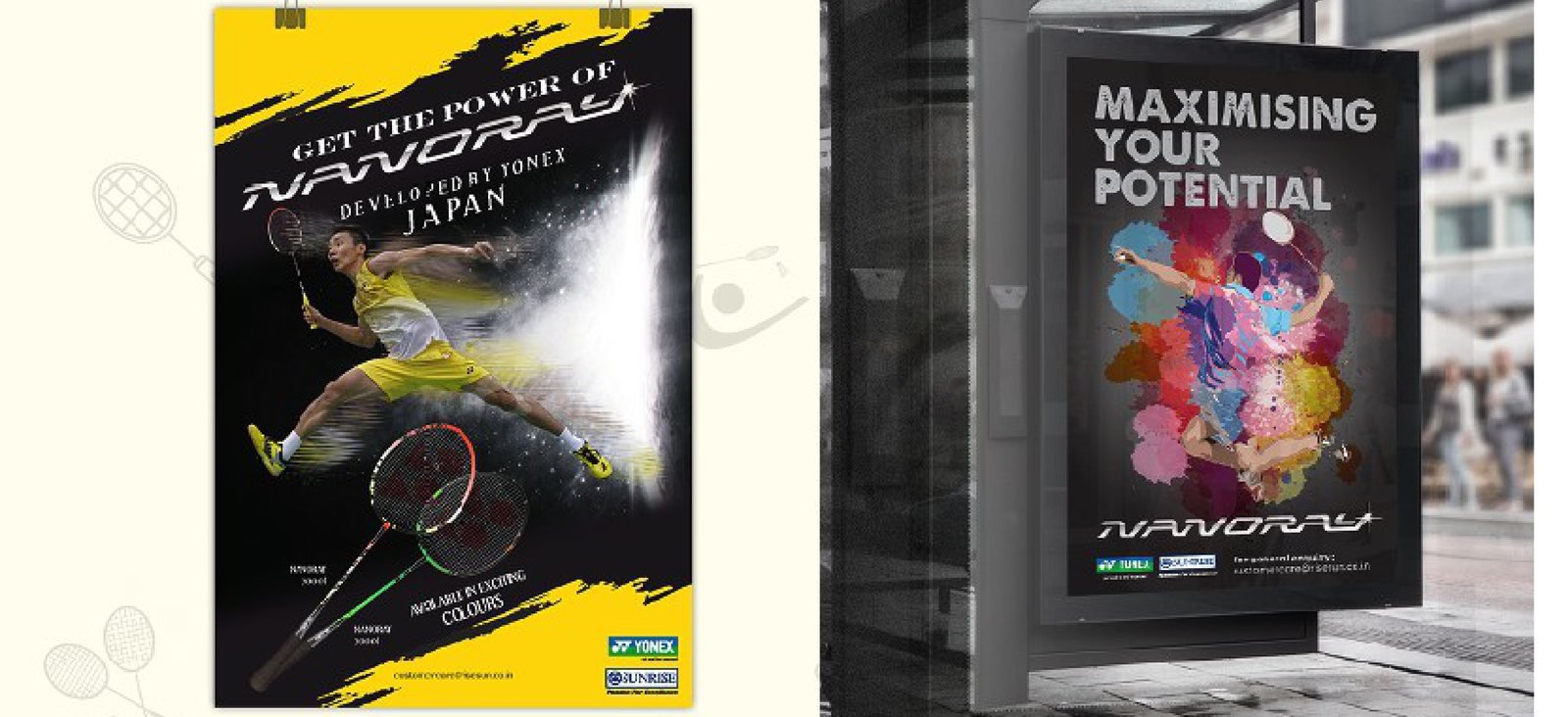 Yonex Nanoray badminton posters by Story Design